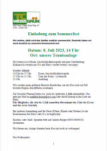 Einladung Sommerfest